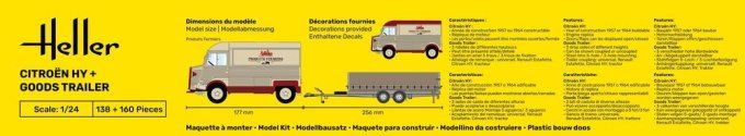 Citroen HY + Goods Trailer in 1:24