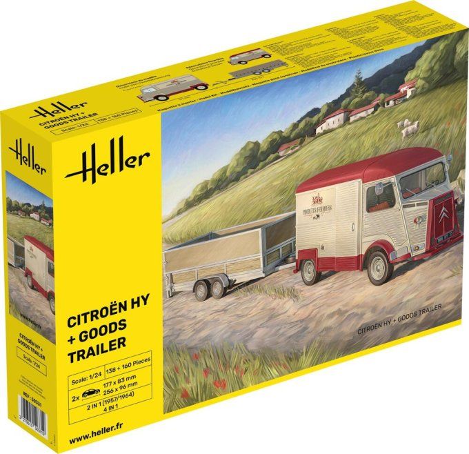 Citroen HY + Goods Trailer in 1:24