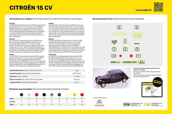 STARTER KIT Citroen 15 CV in 1/24