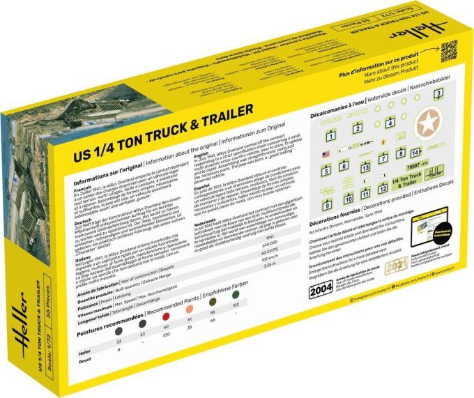 STARTER KIT US 1/4 Ton Truck  Trailer in 1/72