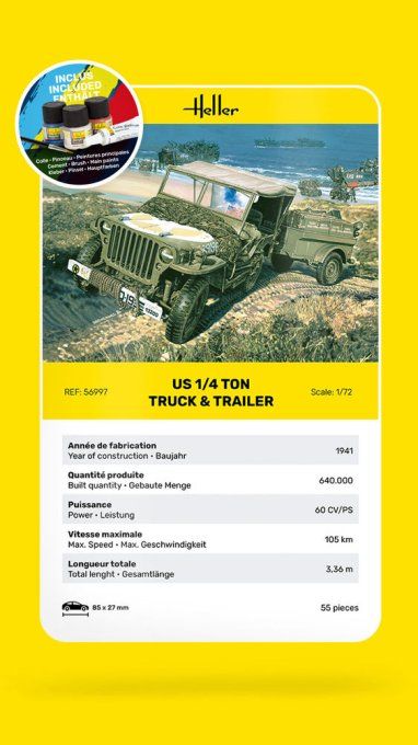 STARTER KIT US 1/4 Ton Truck  Trailer in 1/72