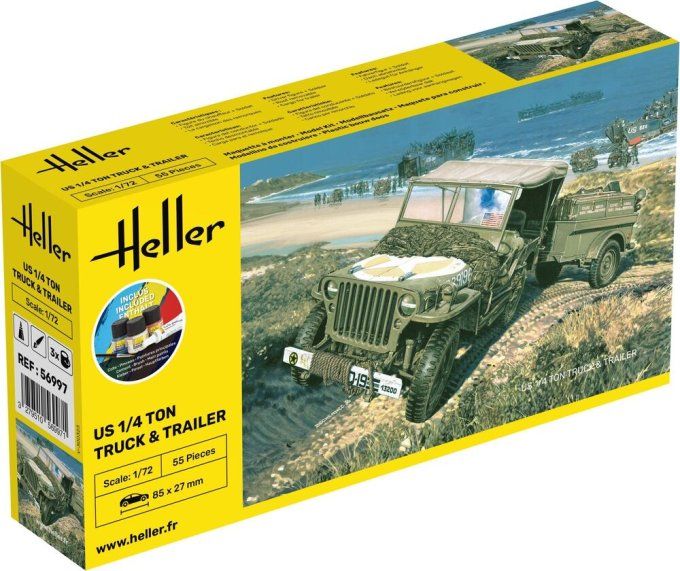 STARTER KIT US 1/4 Ton Truck  Trailer in 1/72