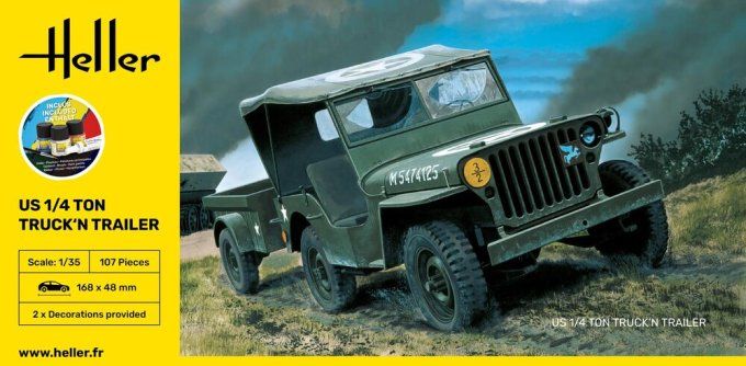 STARTER KIT US 1/4 Ton Truck n Trailer in 1/35