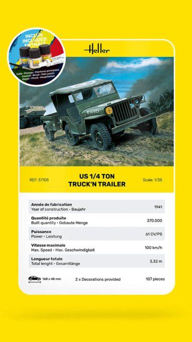 STARTER KIT US 1/4 Ton Truck n Trailer in 1/35