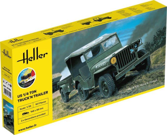 STARTER KIT US 1/4 Ton Truck n Trailer in 1/35