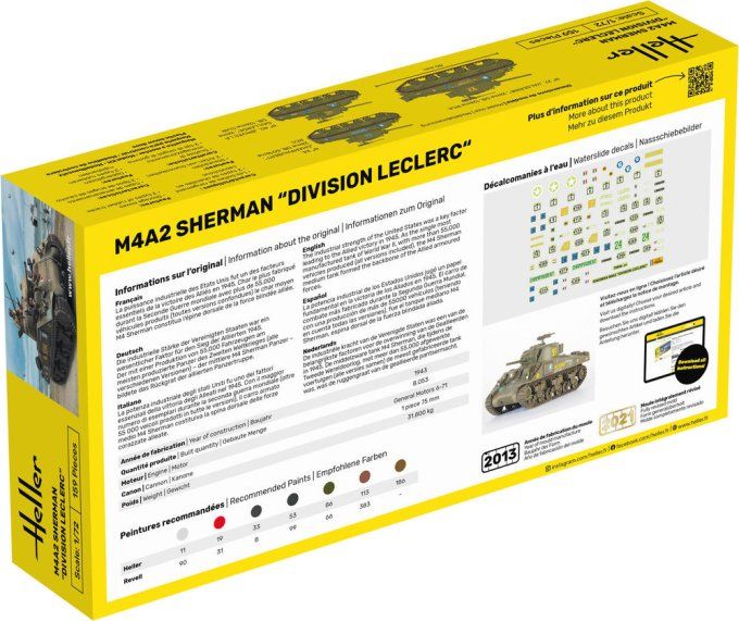 M4A2 Sherman Division Leclerc decoFR in 1/72