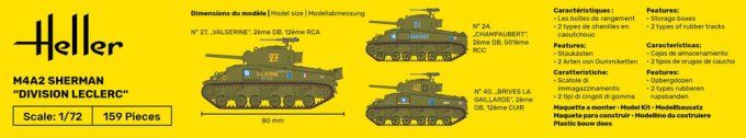 M4A2 Sherman Division Leclerc decoFR in 1/72