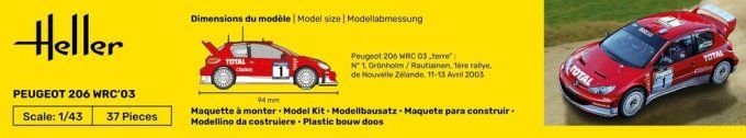 Peugeot 206 WRC 03 in 1/43