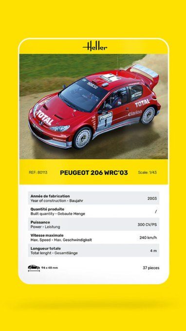 Peugeot 206 WRC 03 in 1/43