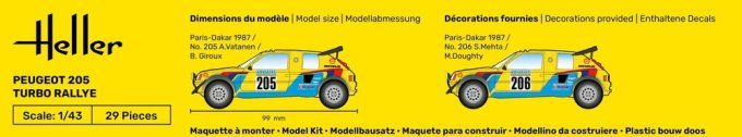  Peugeot 205 Turbo Rallye in 1/43