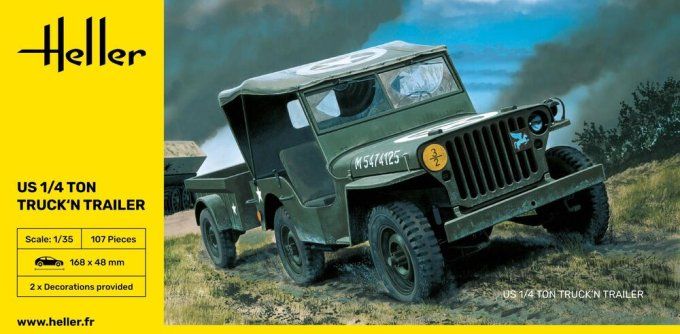 jeep willis+trailer 1/35