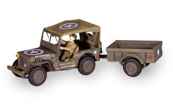 jeep willis+trailer 1/35