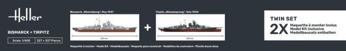 Bismarck + Tirpitz TWINSET in 1/400