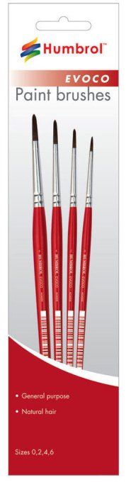 Ensemble de pinceaux Evoco (tailles 0, 2, 4 et 6)