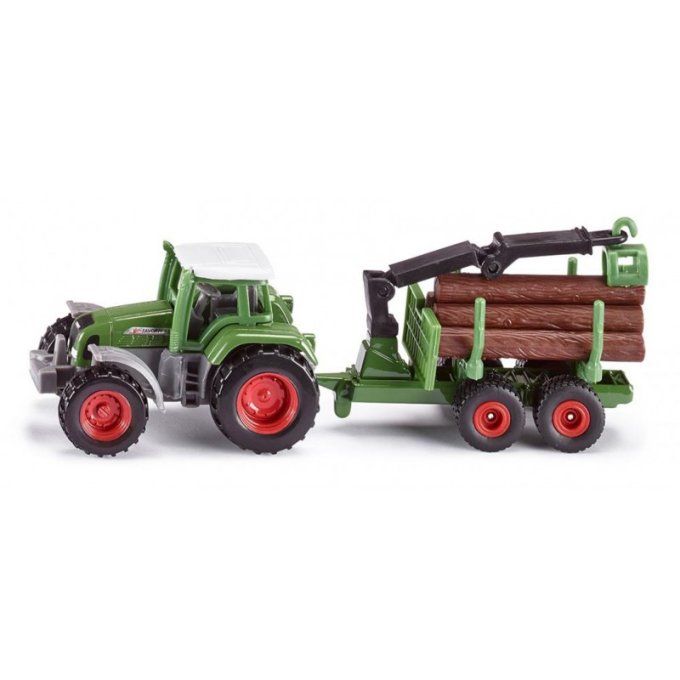 TRACTEUR AVEC REMORQUE FORESTIERE AU 1/64EME