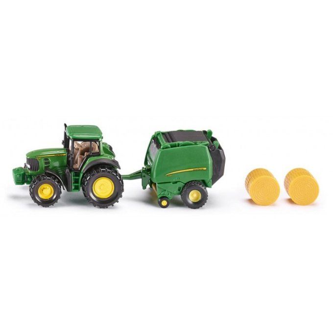 TRACTEUR JOHN DEERE PRESSE A BALLOTS - AU 1/64EME