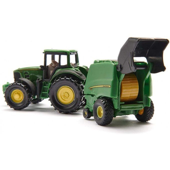 TRACTEUR JOHN DEERE PRESSE A BALLOTS - AU 1/64EME