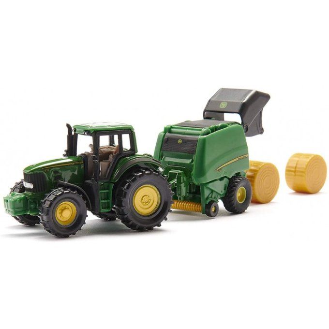 TRACTEUR JOHN DEERE PRESSE A BALLOTS - AU 1/64EME