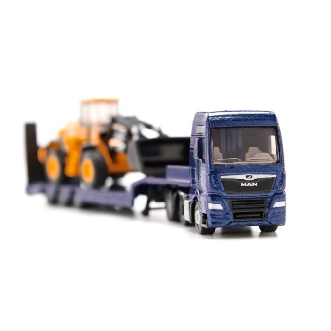 CAMION MAN SURBAISSE AVEC CHARGEUSE JCB AU 1/87EME