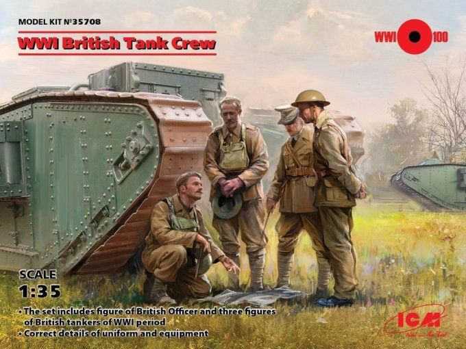 WWI BRITISH TANK CREW 4 FIGURINES   1/35