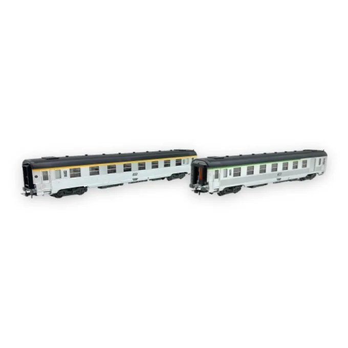 SNCF Set 2 voitures DEV inox courtes 1 A8 + fourgon B6D