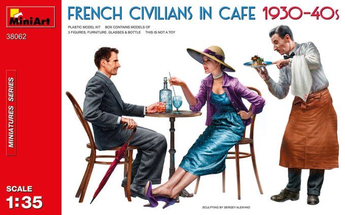 Civils français dans un café 1930-40 en 1:35