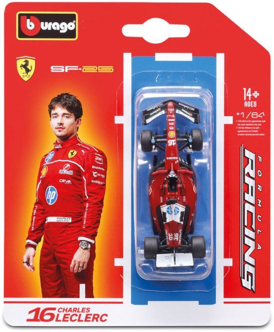 VEHICULES 1/64 F1 2025 FERRARI LECLERC