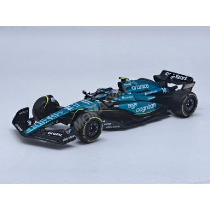 ASTON MARTIN F1 AMR23 TEAM ARAMCO COGNIZANT 14 FERNANDO ALONSO 2023 (PACKAGING PREMIUM AVEC CASQUE)