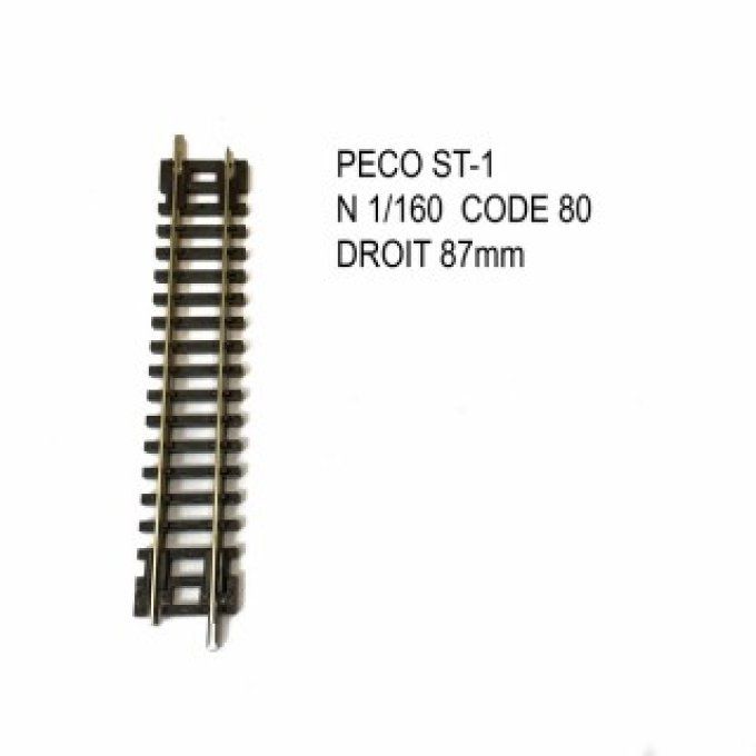 Rail droite 87mm code 80 -N-1/160-PECO ST1